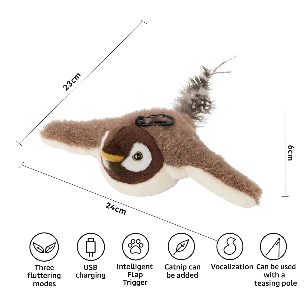 Pájaro de Juguete Interactivo Para Mascotas
