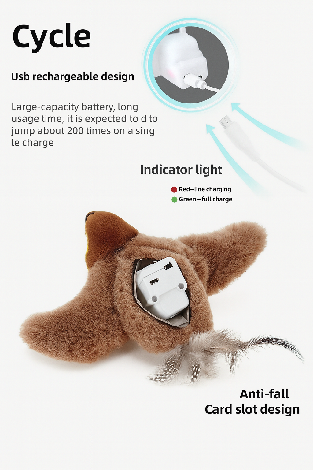 Pájaro de Juguete Interactivo Para Mascotas